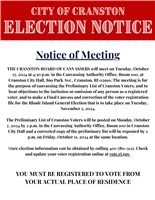 Board of Canvassers - Notice of Meeting